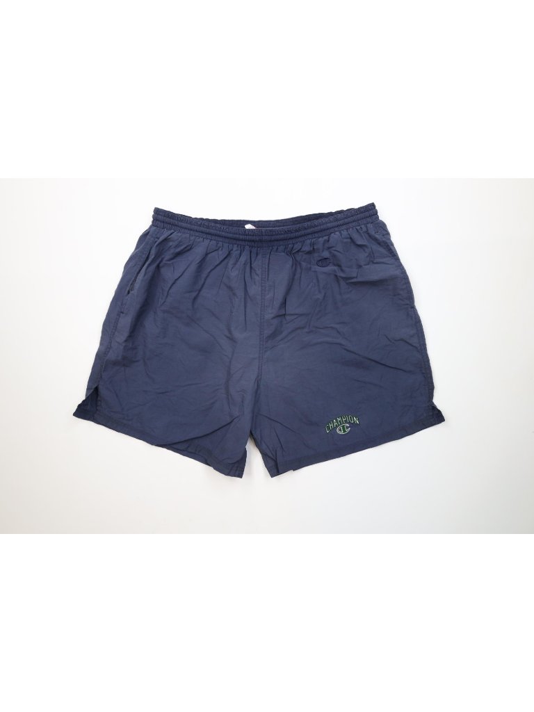 Vintage 90s Champion Mens 2xl Sun Faded Spell Out Lined Above Knee Shorts Trunks